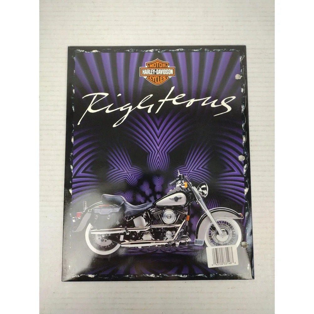 VTG 1996 Y2K Mead Portfolio Folder HARLEY DAVIDSON Motorcycle RIGHTEOUS USA H-D